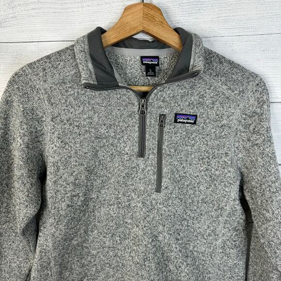 Patagonia Boys size 12 Large Better Sweater 1/4 Zip Pullover 64705 Gray - Picture 3 of 10